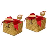 Warmhm Geflochtener Koffer 2st Geflochtener Korb Aus Seegras Blumenkorb Pfeilspitzen Bogenschießen Korb Eckig Hochzeitskorb Aufbewahrungsbehälter Aus Korbgeflecht Obstkörbe Mit Deckel Weide Rattan-box