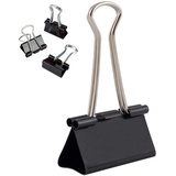 D.RECT Metal Foldbackklammern | Verpackung 12 Stück, 41mm | Schwarz | Vielzweckklammern, Metall Binder Clips für: Notizen, Briefpapier | Büroklammern