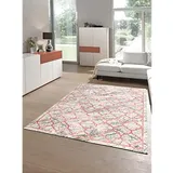 Mia's Teppiche Teppiche Stefanie Teppich Wohnzimmer, Schlafzimmer pink/grau 160x230 cm Kurzflor 30524 56-Pink 160x230