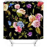 Bfrdollf Duschvorhang Blume 120x200 180x200 180x180 200x240 Textil Rosa Rose Bunt Pink Blau,100% Polyester,Shower Curtains Wasserdicht (200 x 240 cm,27)