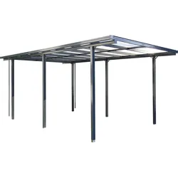 Einzelcarport BECKMANN "CPTG", grau (anthrazit), H: 210cm, Carports