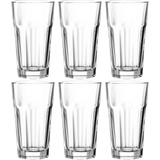LEONARDO Rock Trink-Gläser, 6er Set, spülmaschinenfeste Longdrink-Gläser, Trink-Becher aus Glas im klassischen Stil, Getränke-Set, 340 ml, 013381