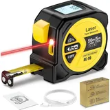 Laser Entfernungsmesser, 50 M Laser Messgerät Entfernung,2 in 1 Digitales Maßban