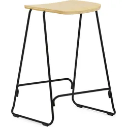 Just Barhocker 65 cm helle Eiche mit schwarzem Sockel