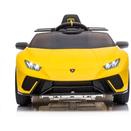 TPFLiving Elektro-Kinderauto Lamborghini Huracan gelb - Kinderauto - Elektroauto - Kinderfahrzeug mit Multifunktionslenkrad mit Musik Effekten - L...