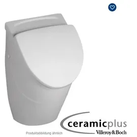 Villeroy & Boch O.NOVO Keramik Absaug Urinal mit Deckel und Ceramic Plus Beschichtung,weiß