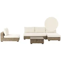 Beliani Varallo Loungeset 4-Sitzer grau/cremeweiß