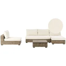 Beliani Varallo Loungeset 4-Sitzer grau/cremeweiß