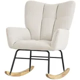 ML DESIGN modern living Schaukelsessel mit verstellbarer Rückenlehne Polyester 70 x 100 x 80 cm Beige