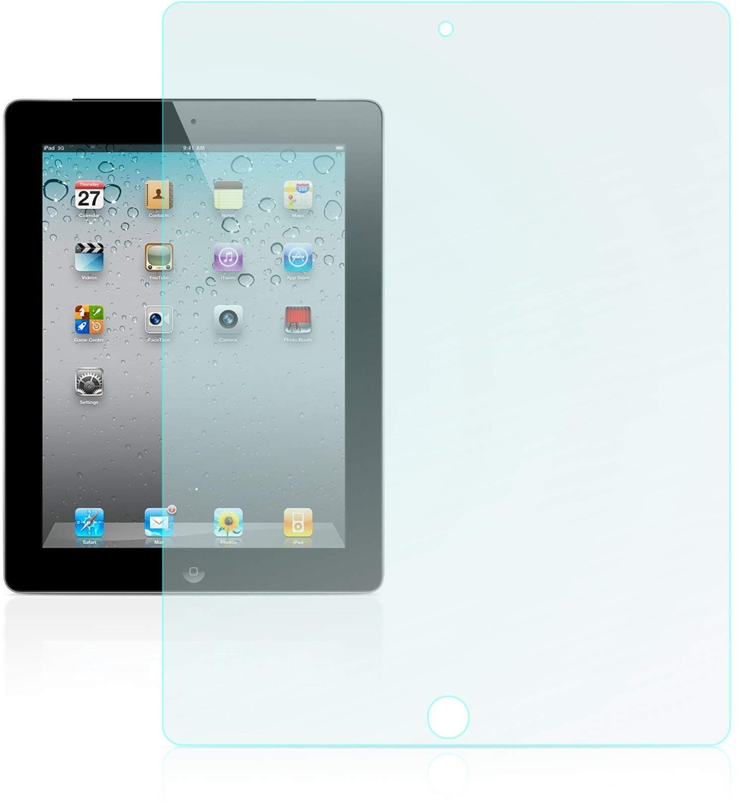 Kristallklare Folie zum Displayschutz für Apple iPad (2. 3. 4. Generation) 9.7 [passend für Modell A1395, A1396, A1397, A1416, A1430, A1403, A1458, A1459, A1460]