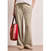 STREET ONE STREET ONE, Damen, Gr. 40, Länge 30, beige (cobble stone (länge 30)), Web, Obermaterial: 59% Polyester, 40% Viskose, 1% Elasthan, unifarben, loose fit lang, Hosen Jogginghose, mit elastischem Bund