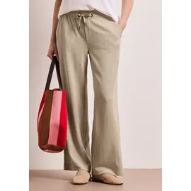 STREET ONE STREET ONE, Damen, Gr. 40, Länge 30, beige (cobble stone (länge 30)), Web, Obermaterial: 59% Polyester, 40% Viskose, 1% Elasthan, unifarben, loose fit lang, Hosen Jogginghose, mit elastischem Bund