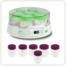 LITTLE BALANCE Yogurt 7 Digital, + 13 Gläser aus Glas, 190 ml, für selbstgemachten Joghurt, Timer bis zu 14 Stunden, automatische Abschaltung, Weiß