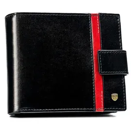 ROVICKY Elegante Herren Geldbörse schwarz/rot
