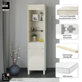 Set One by Musterring Standvitrine Reno 48 x 42 x 197 cm Braun