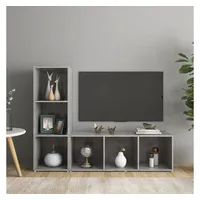 VidaXL TV-Schränke 2 Stk. Betongrau 107x35x37 cm Holzwerkstoff