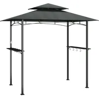 VidaXL Grillpavillon mit Seitenregalen Anthrazit 240x150x243 cm Stahl