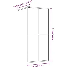 vidaXL Duschwand für Begehbare Dusche mit ESG Klarglas Golden 90x195cm
