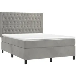 vidaXL Boxspringbett 140 x 200 cm Hellgrau