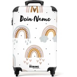 NoBoringSuitcases.com® Fotokoffer personalisiert, Kinderkoffer - 55x40x20cm Handgepäck Trolley, Hndgepäck Koffer Kinder - Kinder Trolley- Regenbogenmuster - Leicht - Koffer mit Namen Initialen