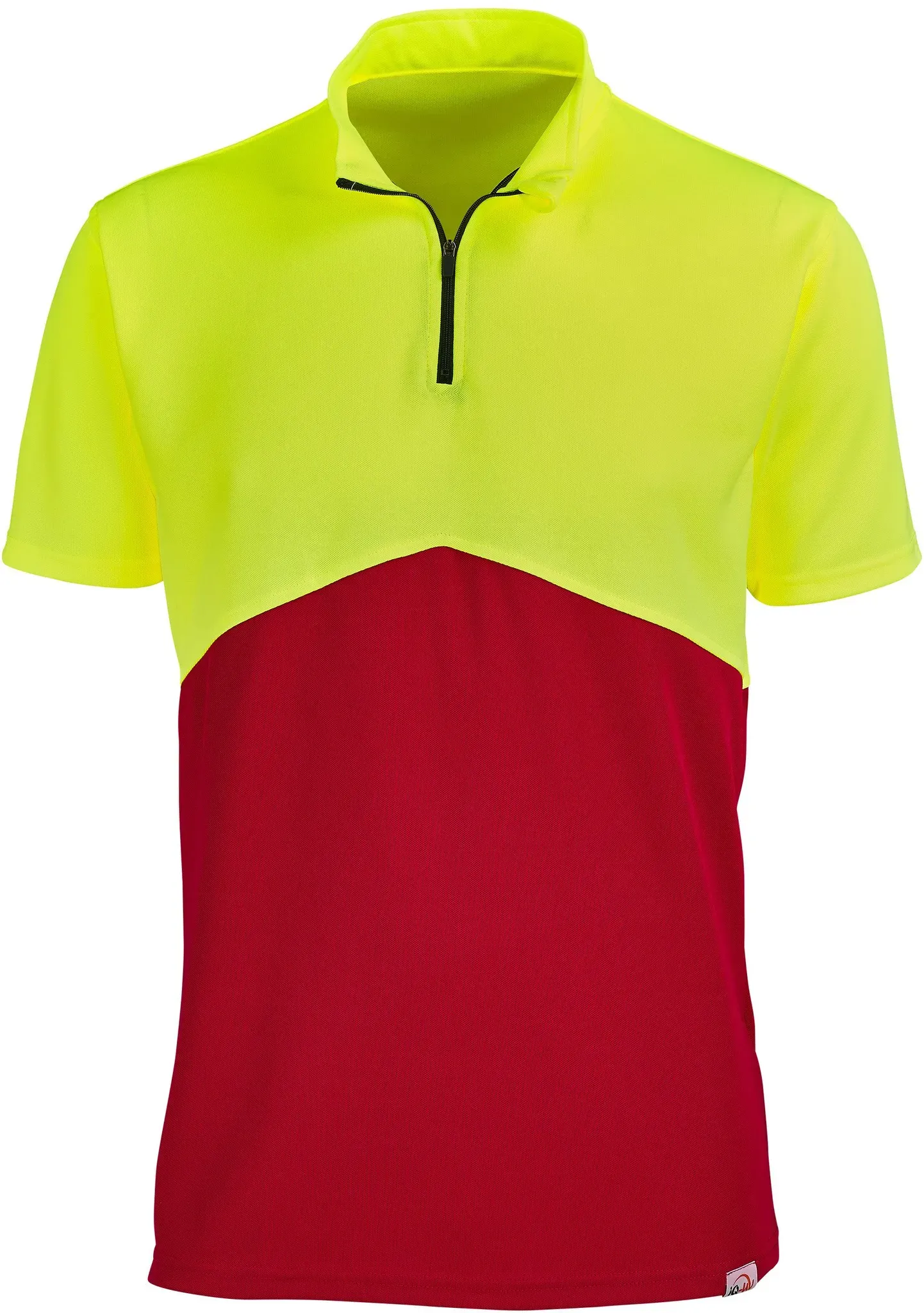 IQ-UV Funktionsshirt Kurzarm Zip UV 50+, gelb-hv-rot, M