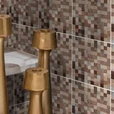 Fliesenaufkleber für Boden/Wand, für Heimdekoration, zum Abziehen und Aufkleben, selbstklebend, für Wohnzimmer, Küche, Badezimmer, Dekoration, 20x20cmx10 pcs, Kupfer-Metallic-Mosaik-Fliesenaufkleber