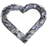 Gartenwelt Riegelsberger Herz Gitter mit kleinen Schiefer Steinen für Allerheiligen Grabschmuck Grabgestaltung Grabdeko Pflanzschale