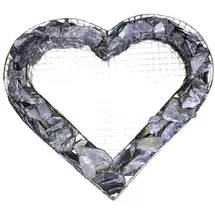 Gartenwelt Riegelsberger Herz Gitter mit kleinen Schiefer Steinen für Allerheiligen Grabschmuck Grabgestaltung Grabdeko Pflanzschale