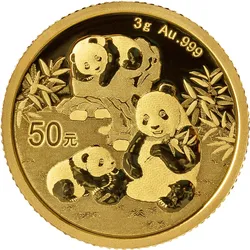 3 Gramm China Gold-Panda-Münze 2025, 50 Yuan, 999 Au, ST