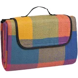 Idena 7578461 - Picknick-Decke, ca. 130 x 170 cm für 2 bis 4 Personen, wasserabweisende Unterseite, Oberseite mit Fleece, ideal für Camping, Picknick, Festival, Strand, auf Reisen und für Grillpartys