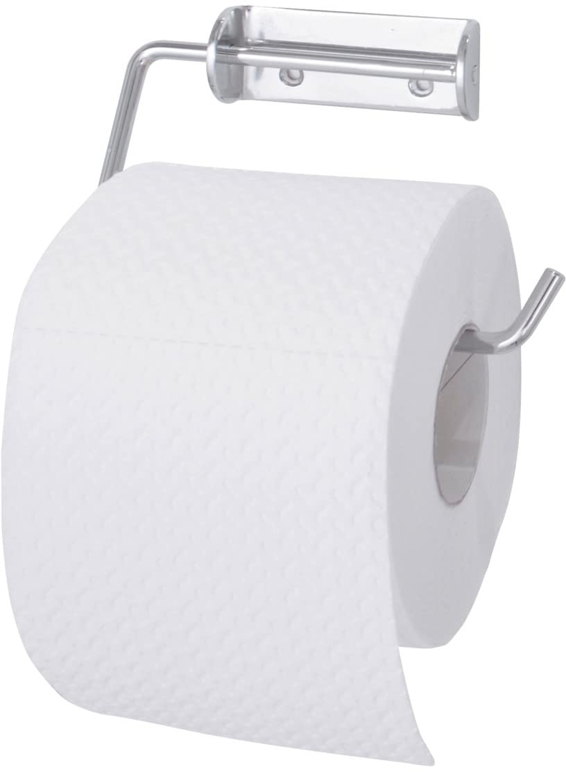 WENKO Toilettenpapierrollenhalter Simple - Rollenhalter, Stahl, 14 x 9.5 x 2 cm, Chrom