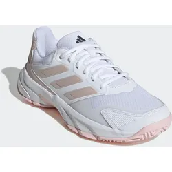 Tennisschuh ADIDAS PERFORMANCE "COURTJAM CONTROL 3", Gr. 38, rosa (cloud weiß, sandy pink metallic, sandy pink), Textil, Synthetik, sportlich, Schuhe, Multicourt