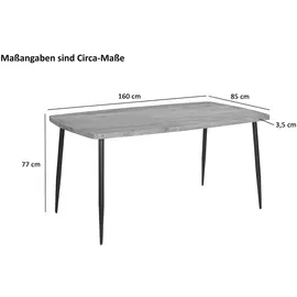 möbelliebling IRENE 160 x 77 x 85 cm Akazie naturfarben/schwarz