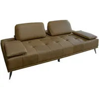 KAWOLA Schlafsofa Wiolo Leder moosgrün