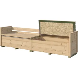 Weka Sitztruhe optionale Erweiterung für Gartenhaus Killarney Beige 50 x 63 x 235 cm