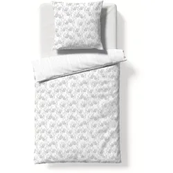 fleuresse Bettwäsche Modern Garden 155 x 220 cm Satin Grau