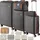 Tectake Madison Koffer-Set 13-tlg. dunkelgrau/ grau