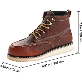 Vevor Arbeitsstiefel mit Stahlkappe, US-Größe 8, wasserdichte Arbeitsschuhe für Herren, Sicherheitsschuhe, leichte und atmungsaktive Herrenstief... - Braun