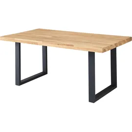 Stolkom Chris U 180 x 76 x 100 cm Eiche Massivholz braun/schwarz