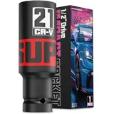 Aurlloct Schlagschrauber Nüsse 1/2 Zoll, 21 mm kraft stecknüsse, Auto Reparaturen Wartung und Reifenwechsel