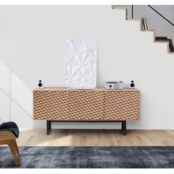 Sideboard WOODMAN "Millie", braun (eichefarben), B:175cm H:75cm T:45cm, Sideboards, Kommode mit Push-to open Funktion, Breite 175 cm