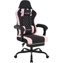 Woltu Gaming Stuhl mit Massagefunktion, Taschenfederkissen, ergonomisch, Netzstoff : Schwarz+Rosa Farbe: Schwarz+Rosa - Schwarz/Rosa