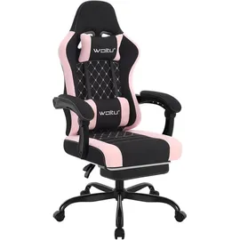 Woltu Gaming Stuhl mit Massagefunktion, Taschenfederkissen, ergonomisch, Netzstoff : Schwarz+Rosa Farbe: Schwarz+Rosa - Schwarz/Rosa