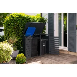 Westmann Mülltonnenbox für 2 Tonnen 2 x 240 l 132 x 80 x 116 cm anthrazit/holzoptik