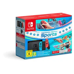 NINTENDO SwitchTM-Konsole (Neon-Blau/Neon-Rot) – Nintendo Switch Sports-Set + Online 12-monatige (365-tägige) Einzelmitgliedschaft