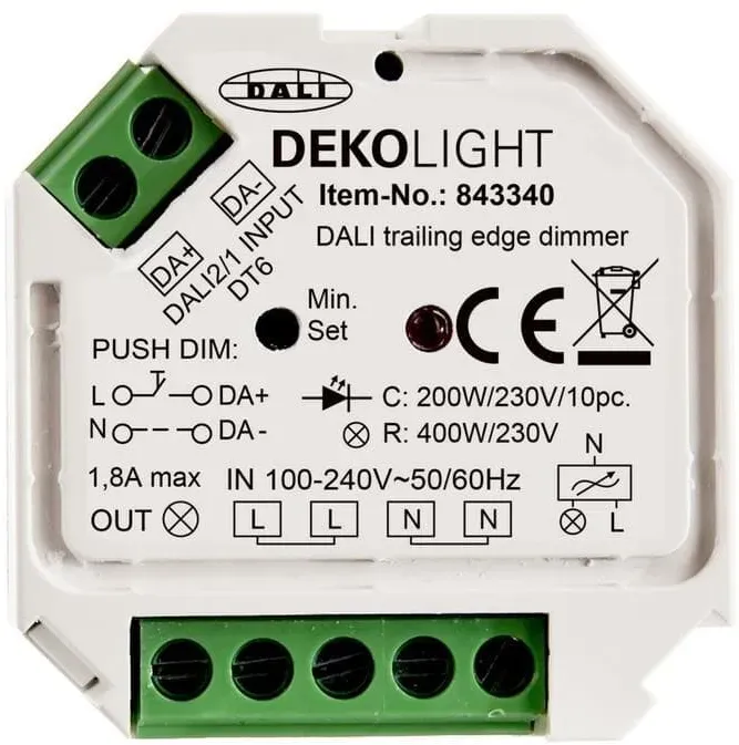 Deko-Light Dimmer Hochvolt, DALI - DALI, Triac-Dimmer, 100-240V, 400W, IP20