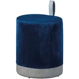 Interlink Sitzhocker Osane Samt 38 x 43 x 33 cm Blau/Grau