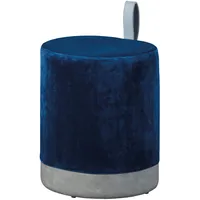 Interlink Sitzhocker Osane Samt 38 x 43 x 33 cm Blau/Grau
