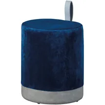 Interlink Sitzhocker Osane Samt 38 x 43 x 33 cm Blau/Grau