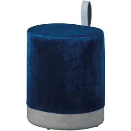 Interlink Sitzhocker Osane Samt 38 x 43 x 33 cm Blau/Grau